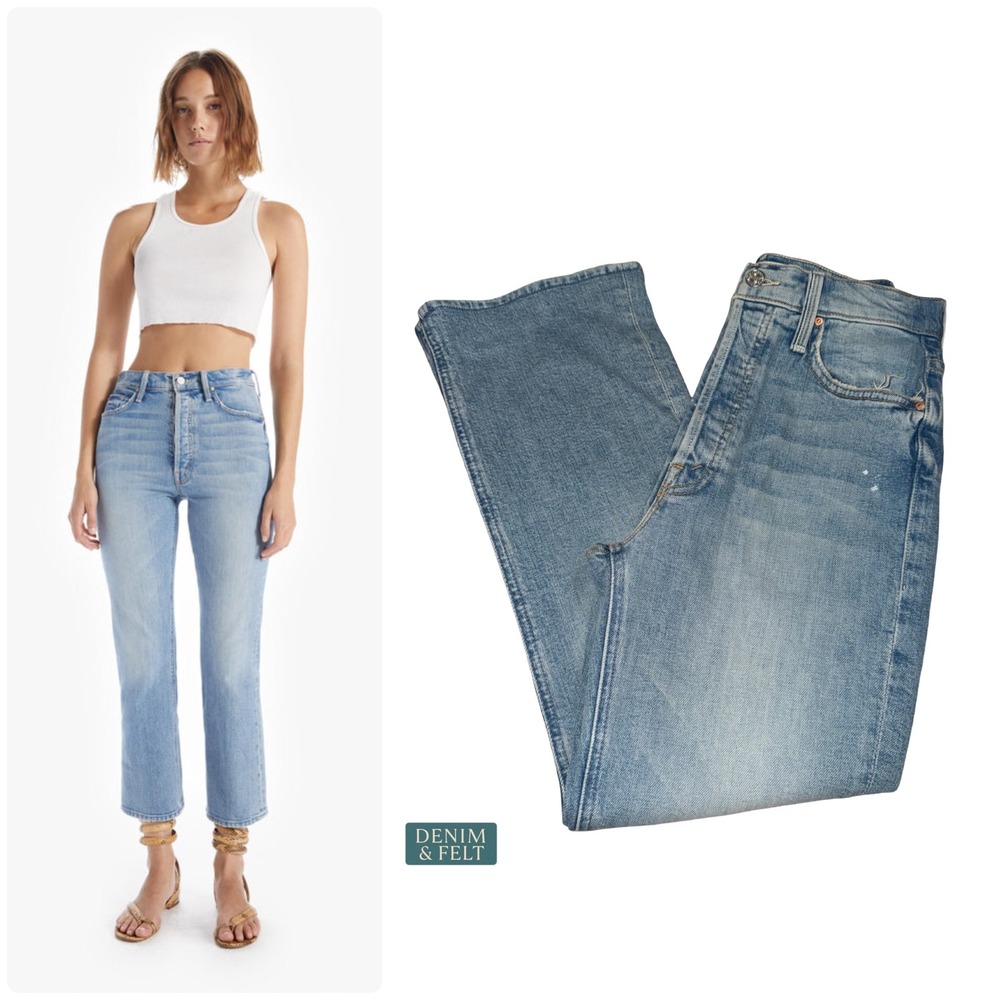 MOTHER The Tripper Ankle I Confess High Rise Bootcut Cropped Light Wash Jeans 26